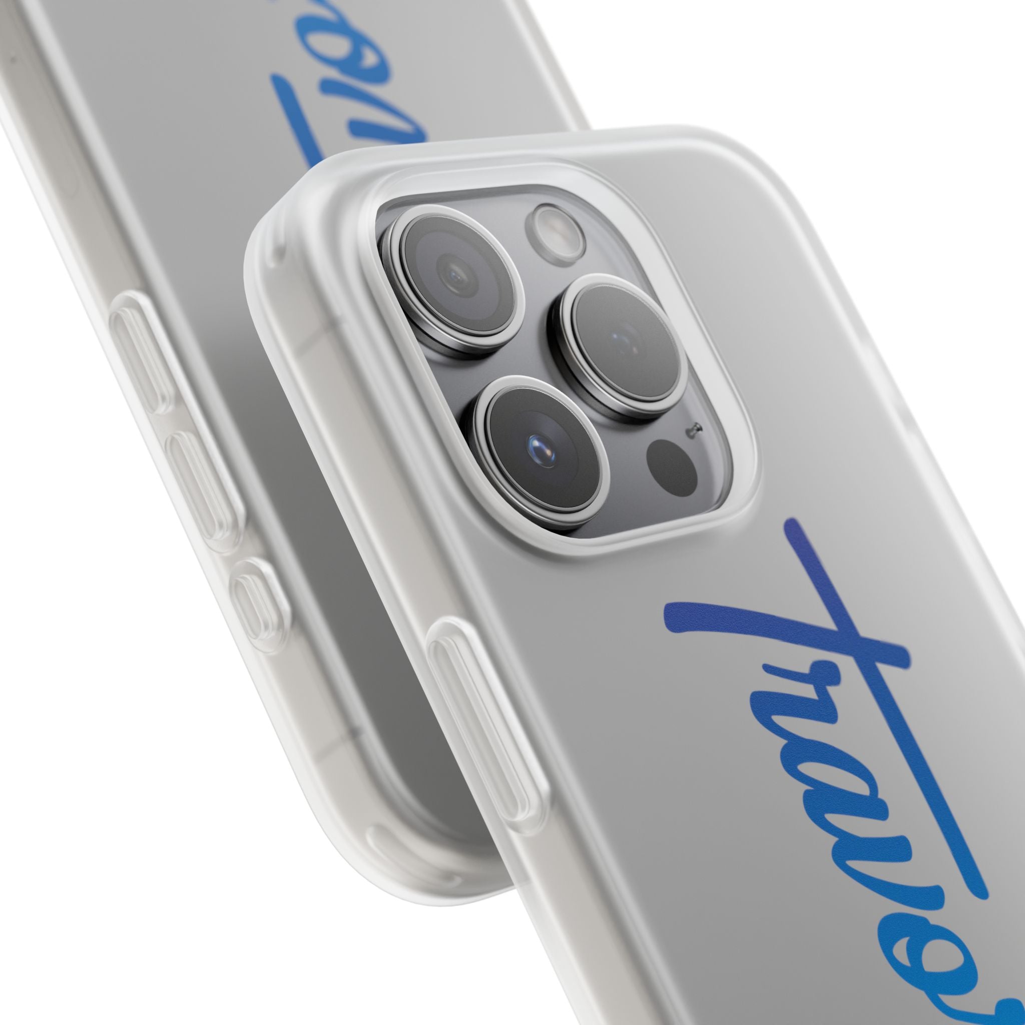 Phone Case — 'Travorium' Blue Script Flexible Protective Case