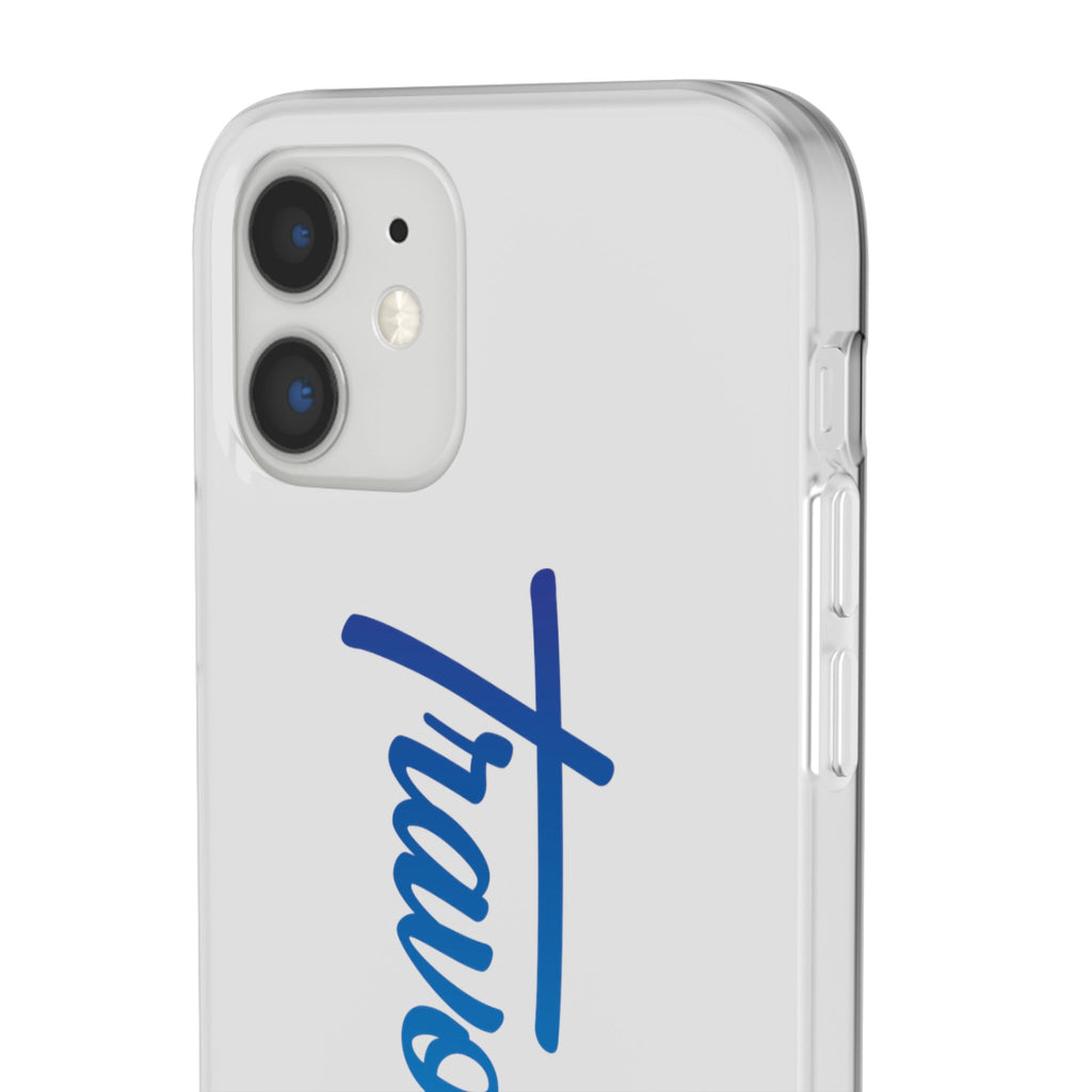 Phone Case — 'Travorium' Blue Script Flexible Protective Case