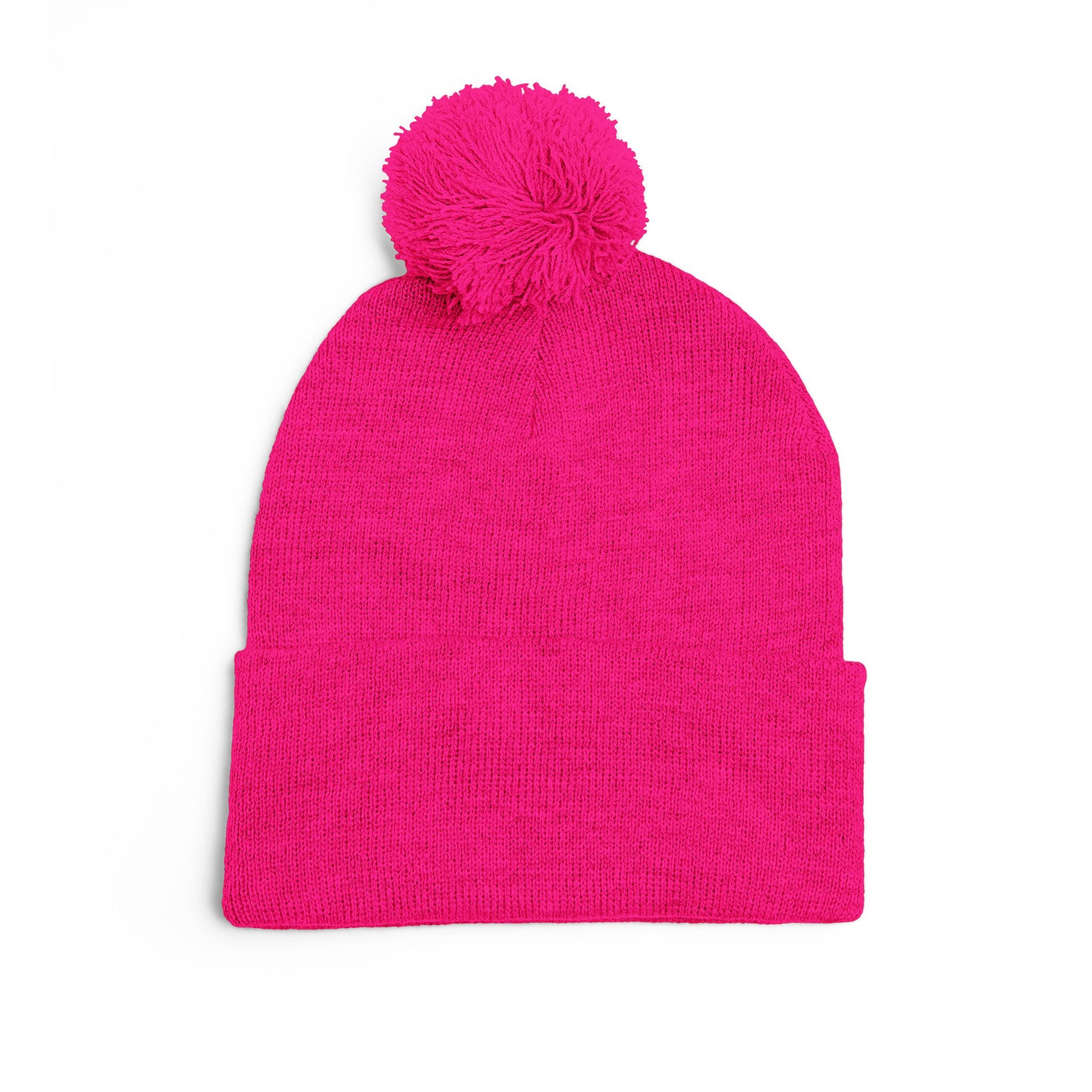 Pom-Pom Knit Cap — Embroidered 'Travorium' Winter Beanie