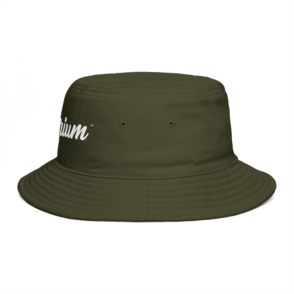 Travorium Script Brown Bucket Hat — Casual Travel & Streetwear Cap