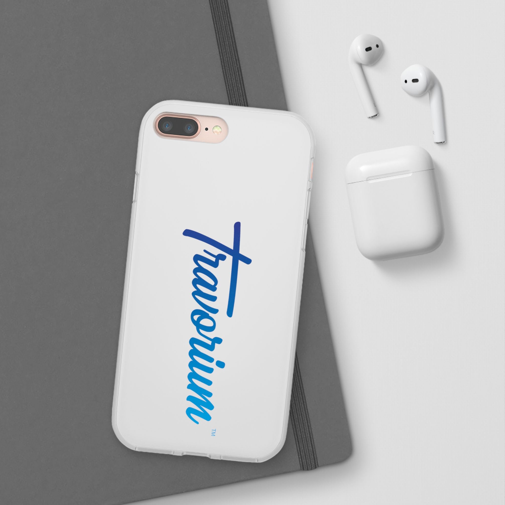 Phone Case — 'Travorium' Blue Script Flexible Protective Case