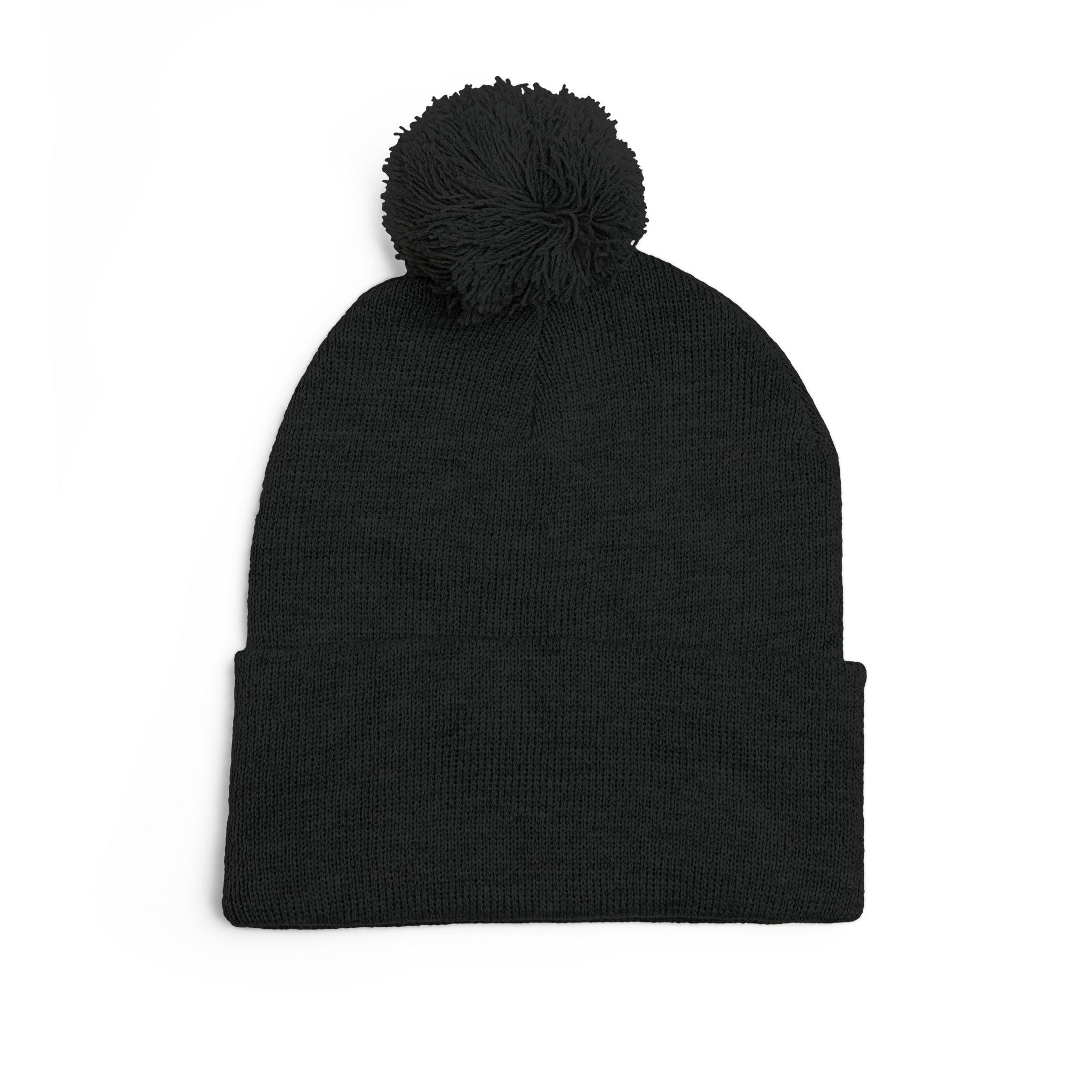 Pom-Pom Knit Cap — Embroidered 'Travorium' Winter Beanie