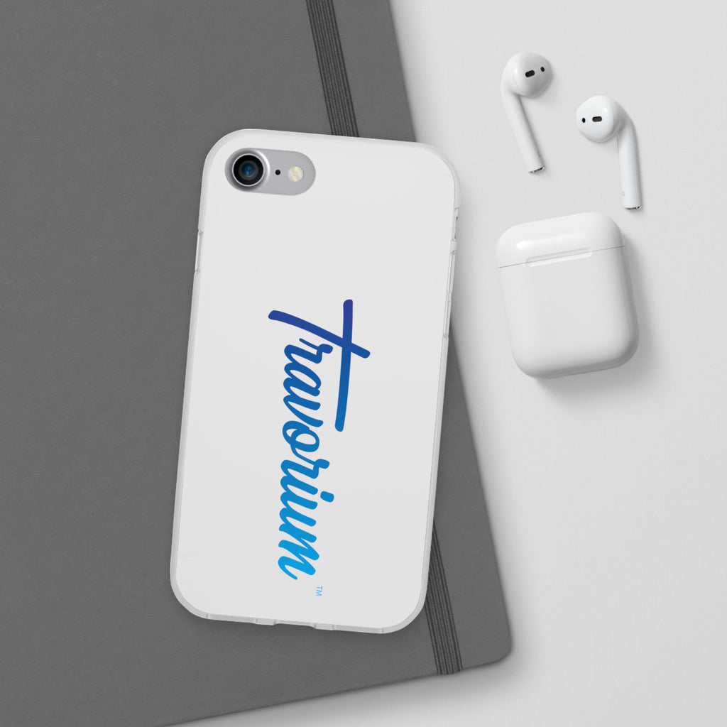 Phone Case — 'Travorium' Blue Script Flexible Protective Case