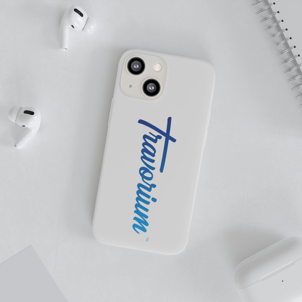 Phone Case — 'Travorium' Blue Script Flexible Protective Case