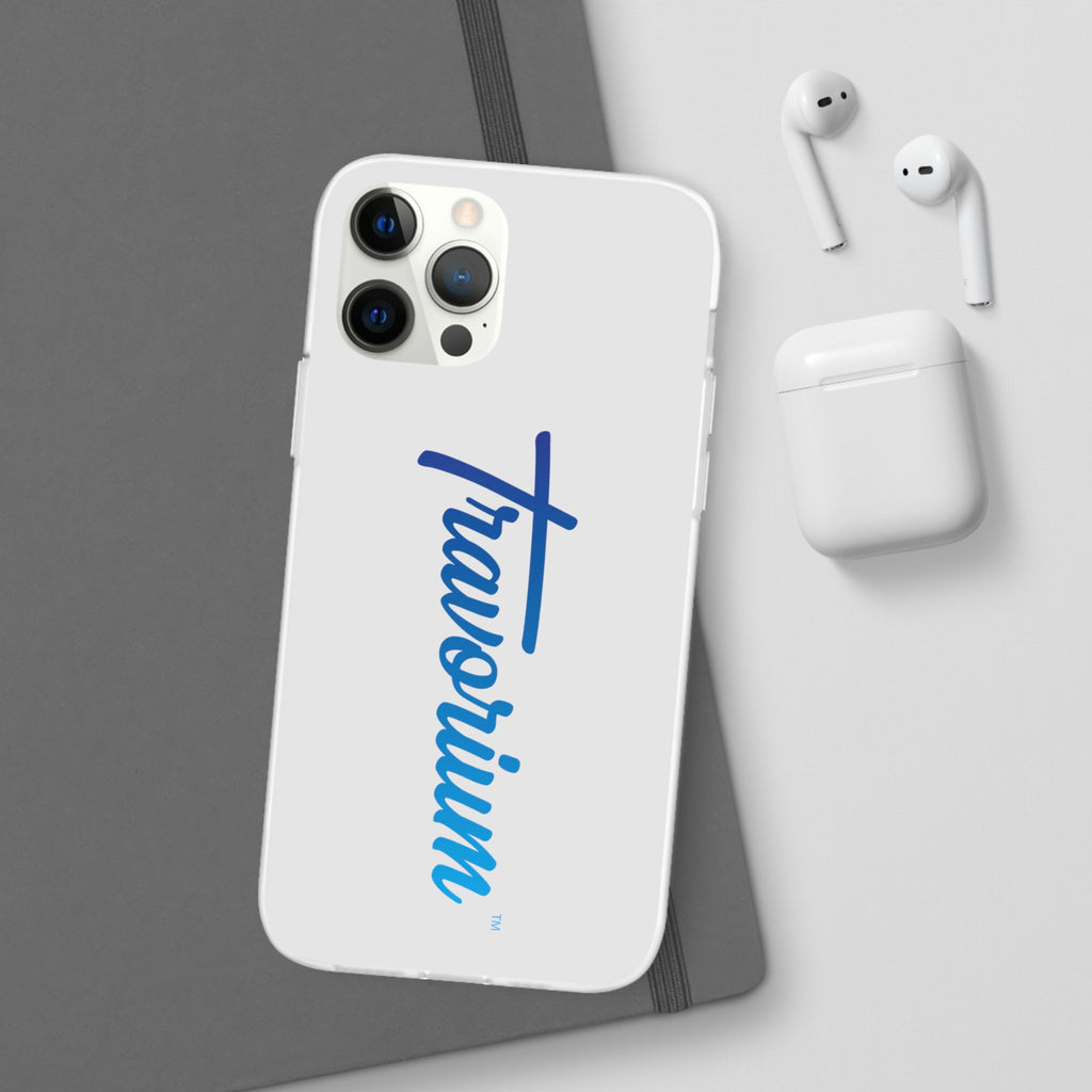 Phone Case — 'Travorium' Blue Script Flexible Protective Case