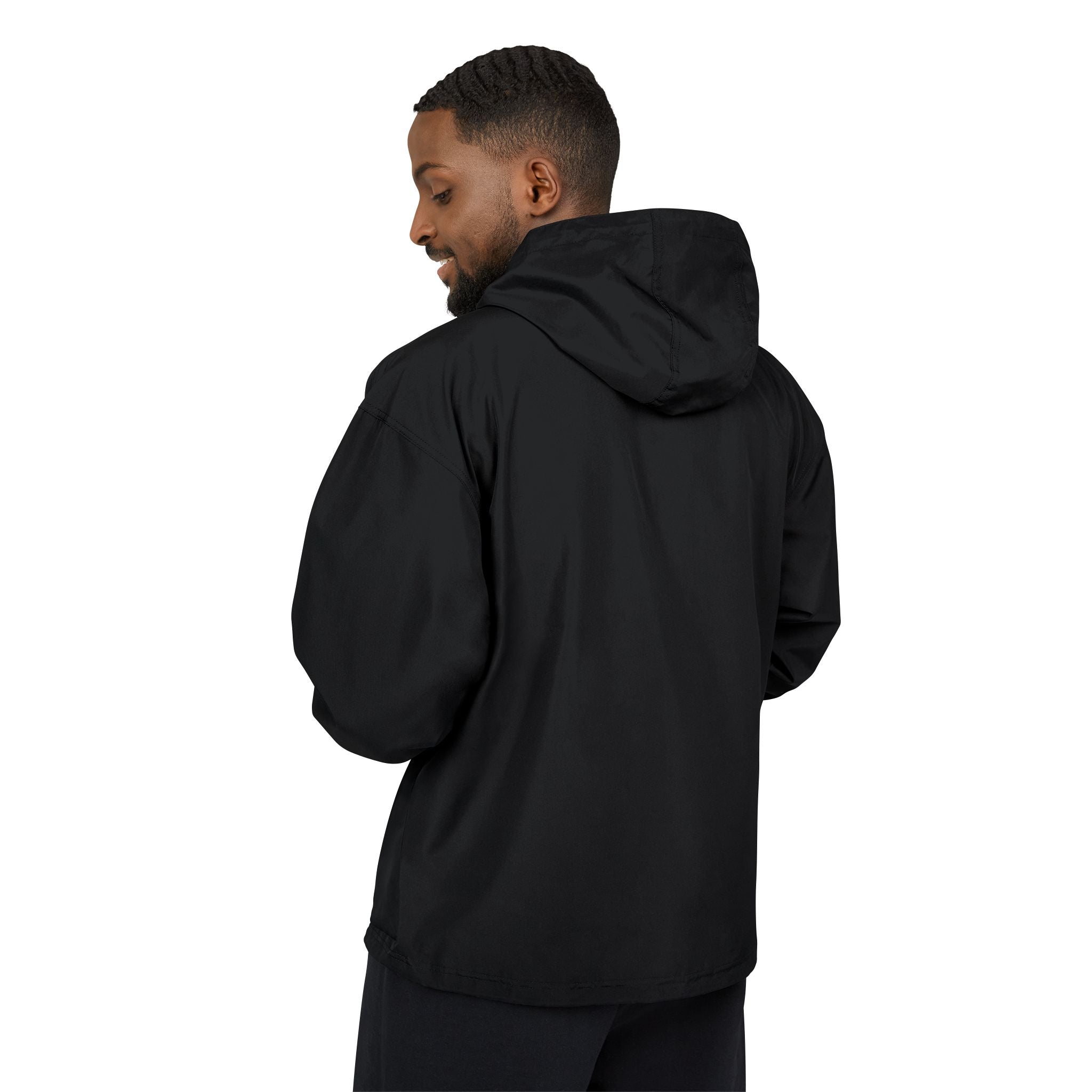 Light Blue Packable Anorak Jacket — Champion Logo Windbreaker
