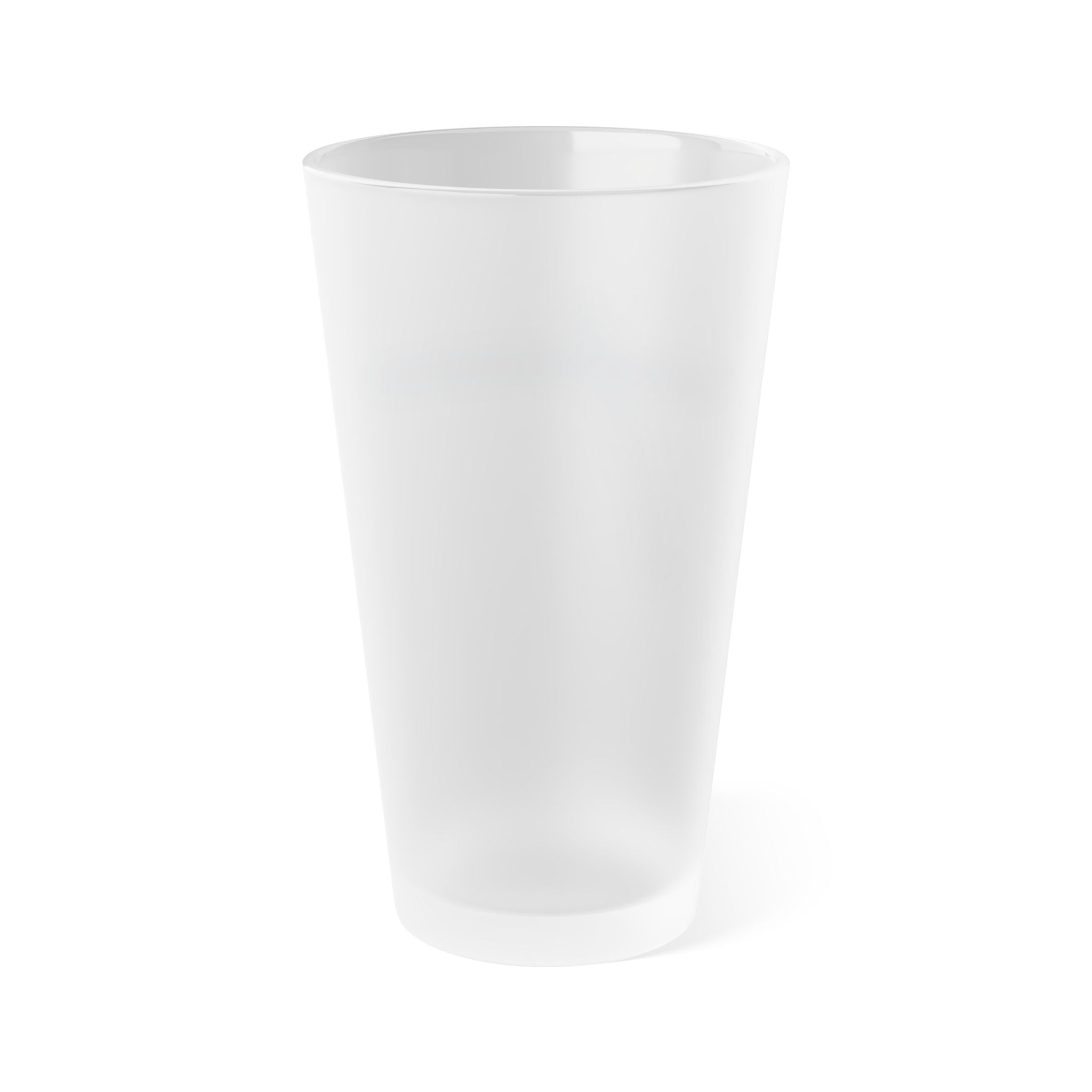 Frosted Pint Glass – Minimal Blue Cross 16oz