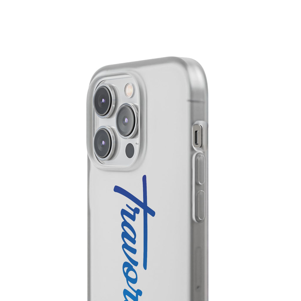 Phone Case — 'Travorium' Blue Script Flexible Protective Case