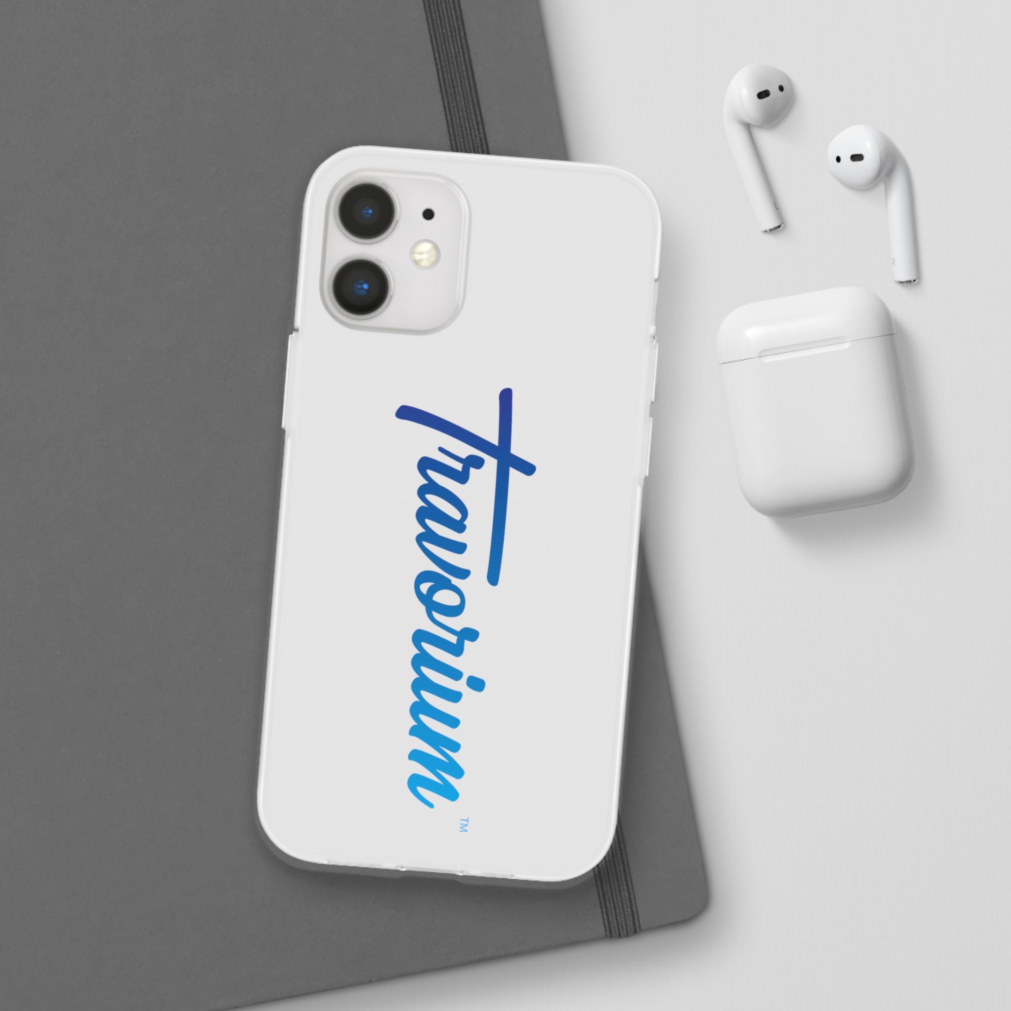 Phone Case — 'Travorium' Blue Script Flexible Protective Case