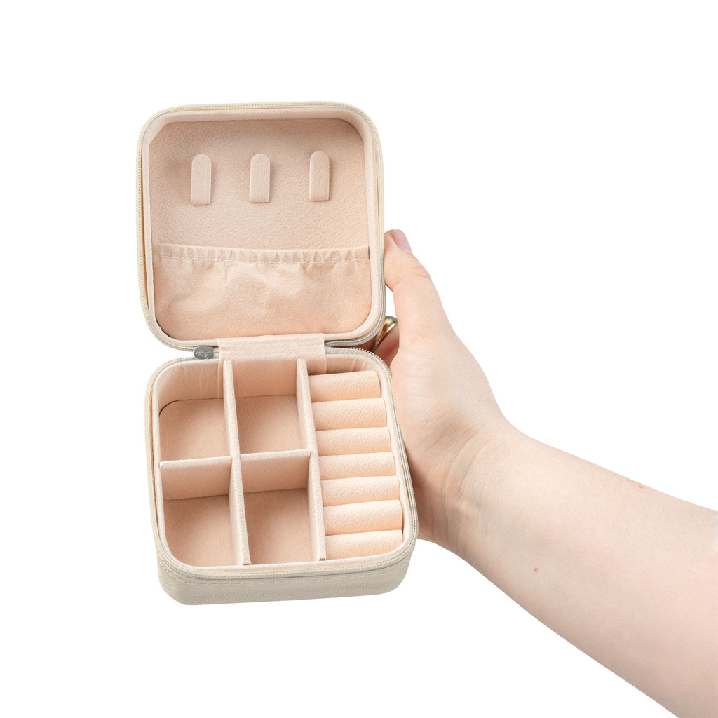 Compact Jewelry Travel Case — Portable Ring & Earring Organizer (Travorium Logo)