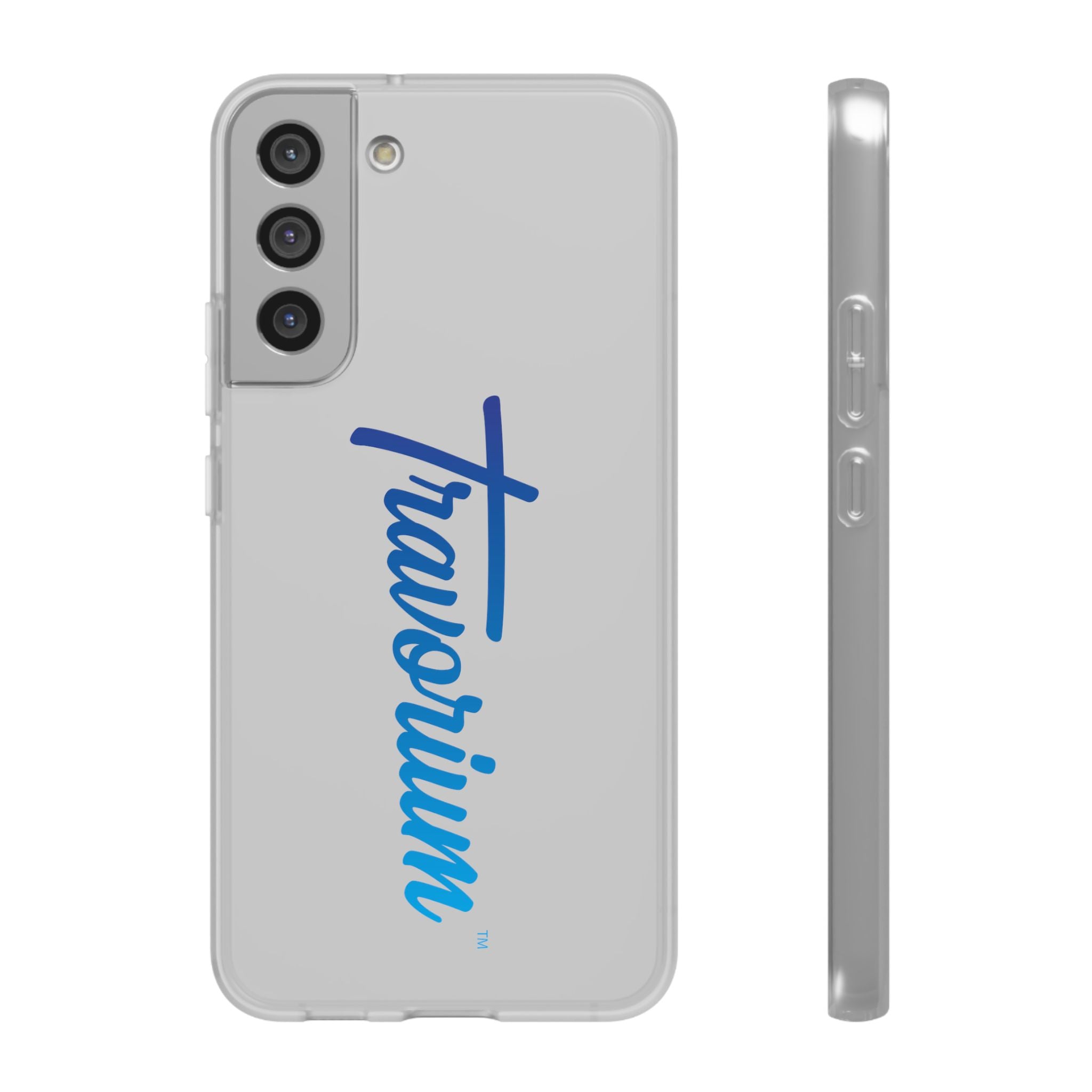 Phone Case — 'Travorium' Blue Script Flexible Protective Case