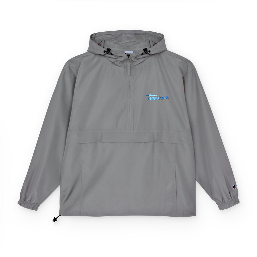 Packable Anorak Jacket — Lightweight Orange Windbreaker with Subtle Script Logo