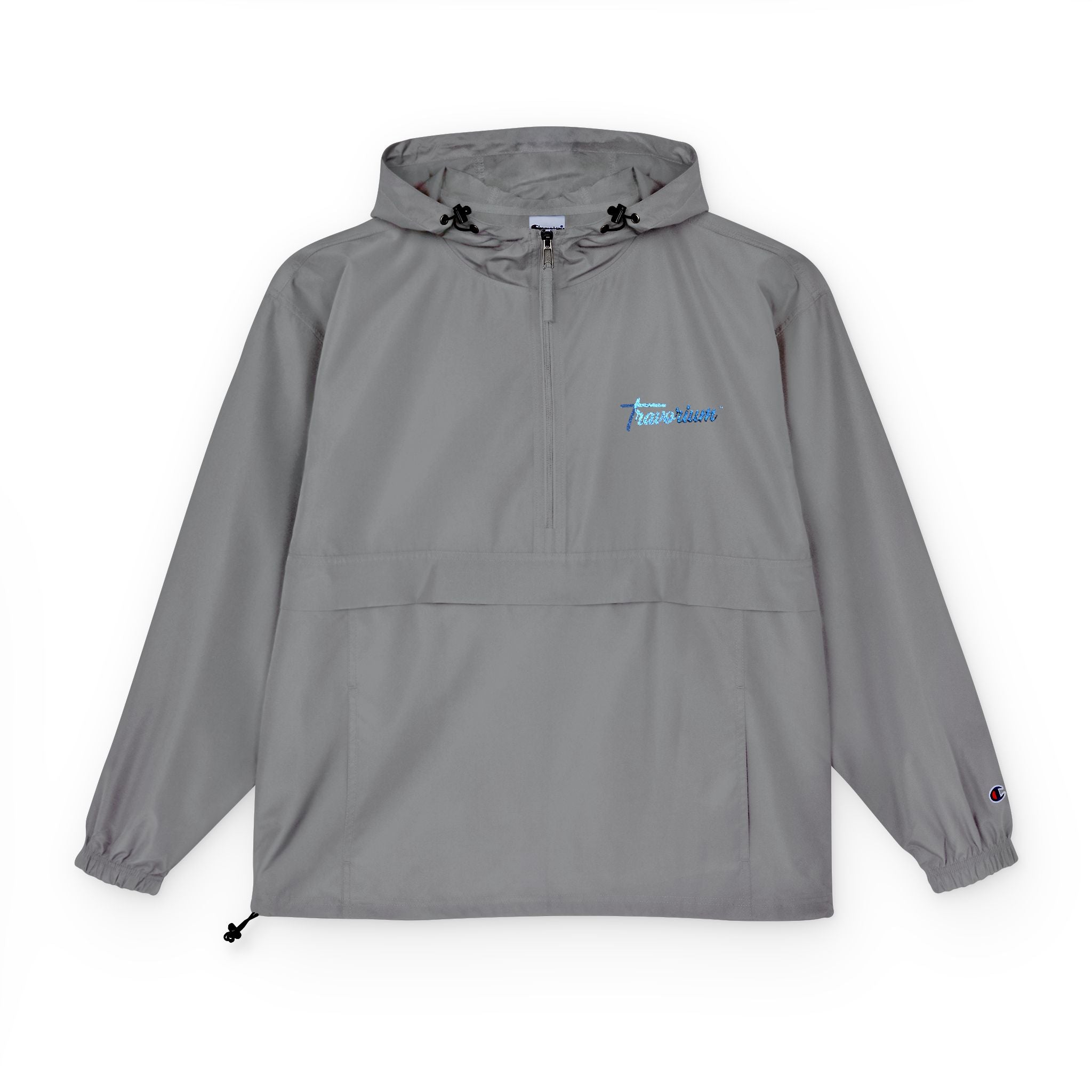 Packable Anorak Jacket — Lightweight Orange Windbreaker with Subtle Script Logo