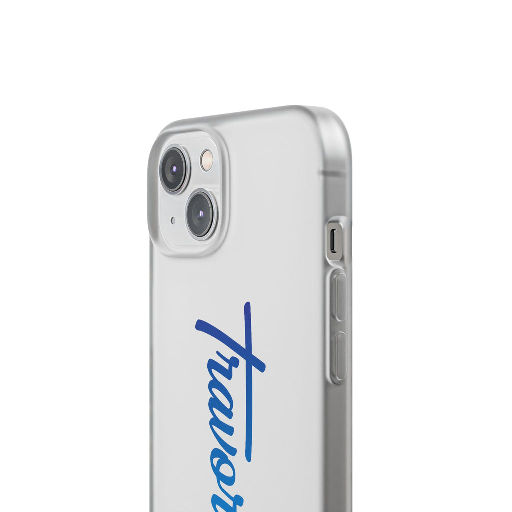 Phone Case — 'Travorium' Blue Script Flexible Protective Case