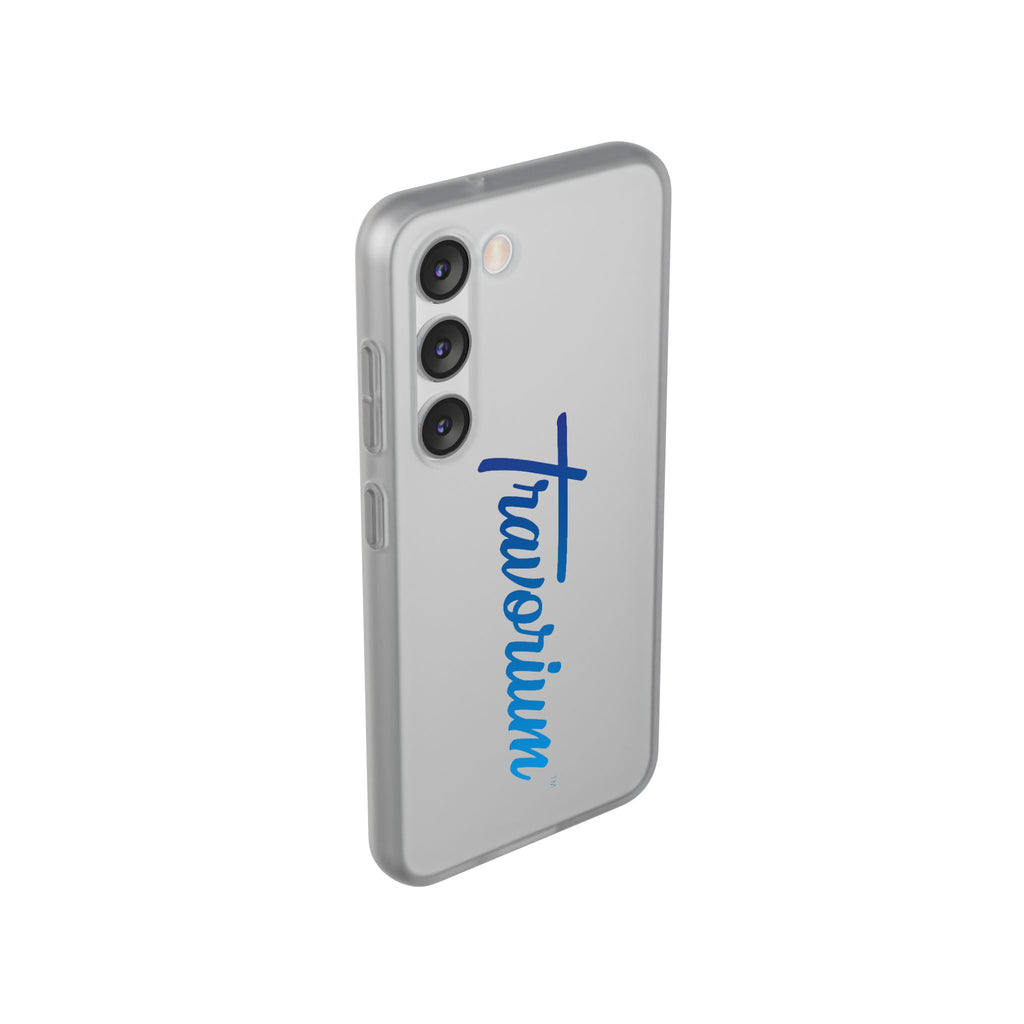Phone Case — 'Travorium' Blue Script Flexible Protective Case