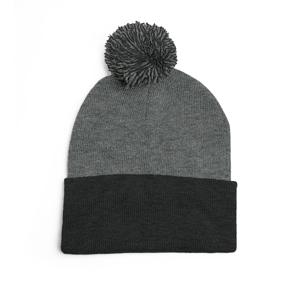 Pom-Pom Knit Cap — Embroidered 'Travorium' Winter Beanie