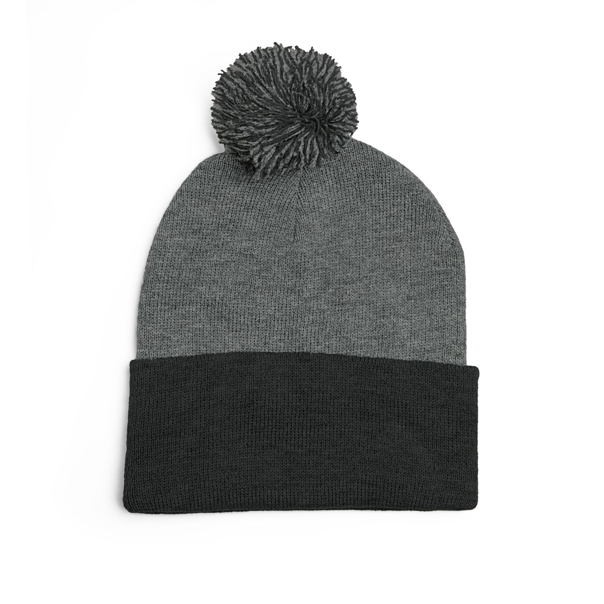 Pom-Pom Knit Cap — Embroidered 'Travorium' Winter Beanie