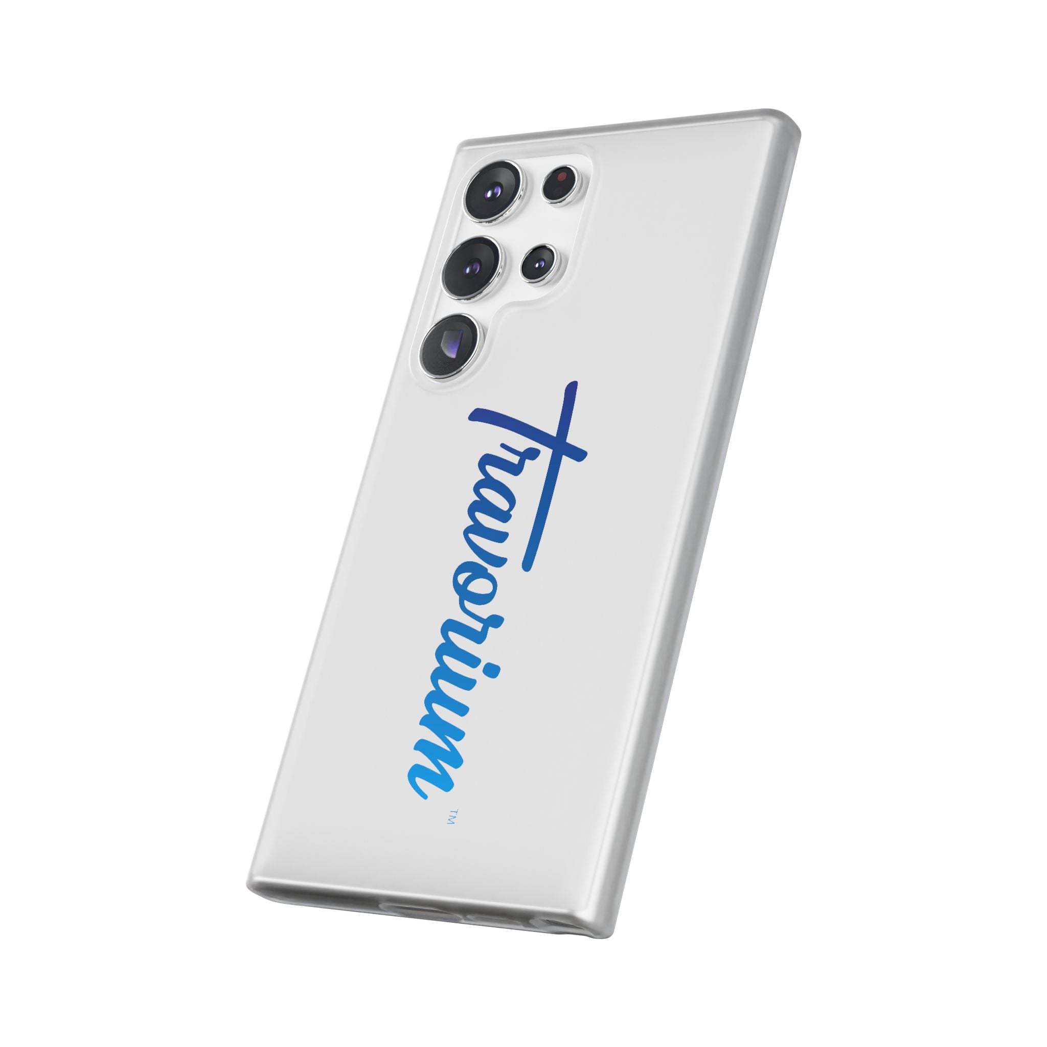 Phone Case — 'Travorium' Blue Script Flexible Protective Case