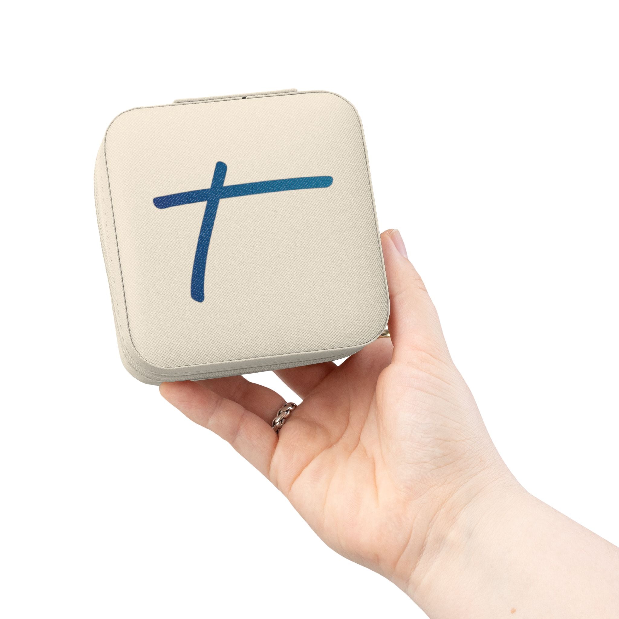 Personalized Cross Jewelry Travel Case — Compact Travel Jewelry Organizer