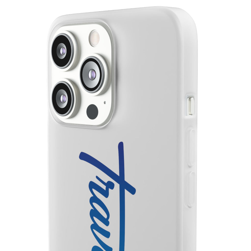 Phone Case — 'Travorium' Blue Script Flexible Protective Case