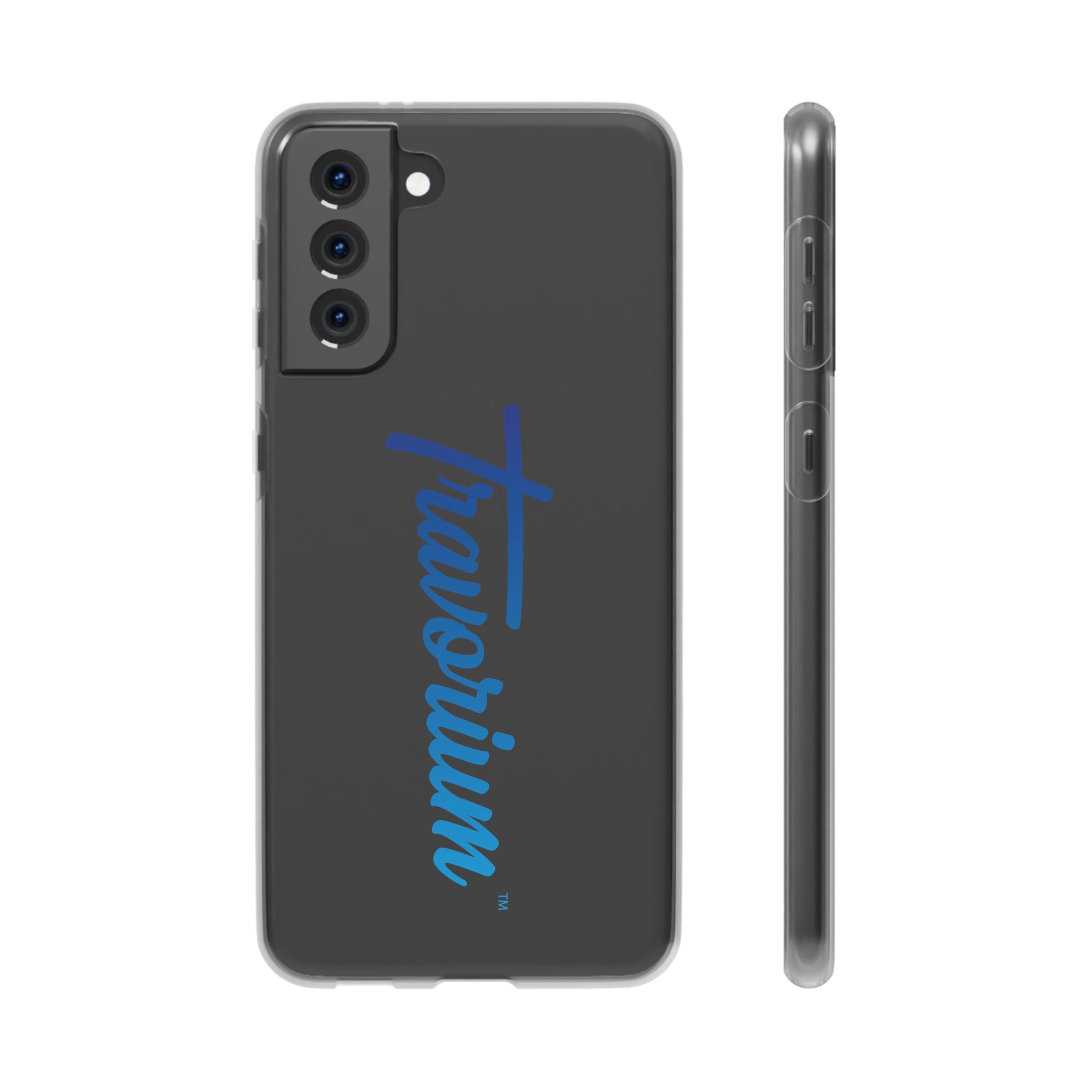 Phone Case — 'Travorium' Blue Script Flexible Protective Case