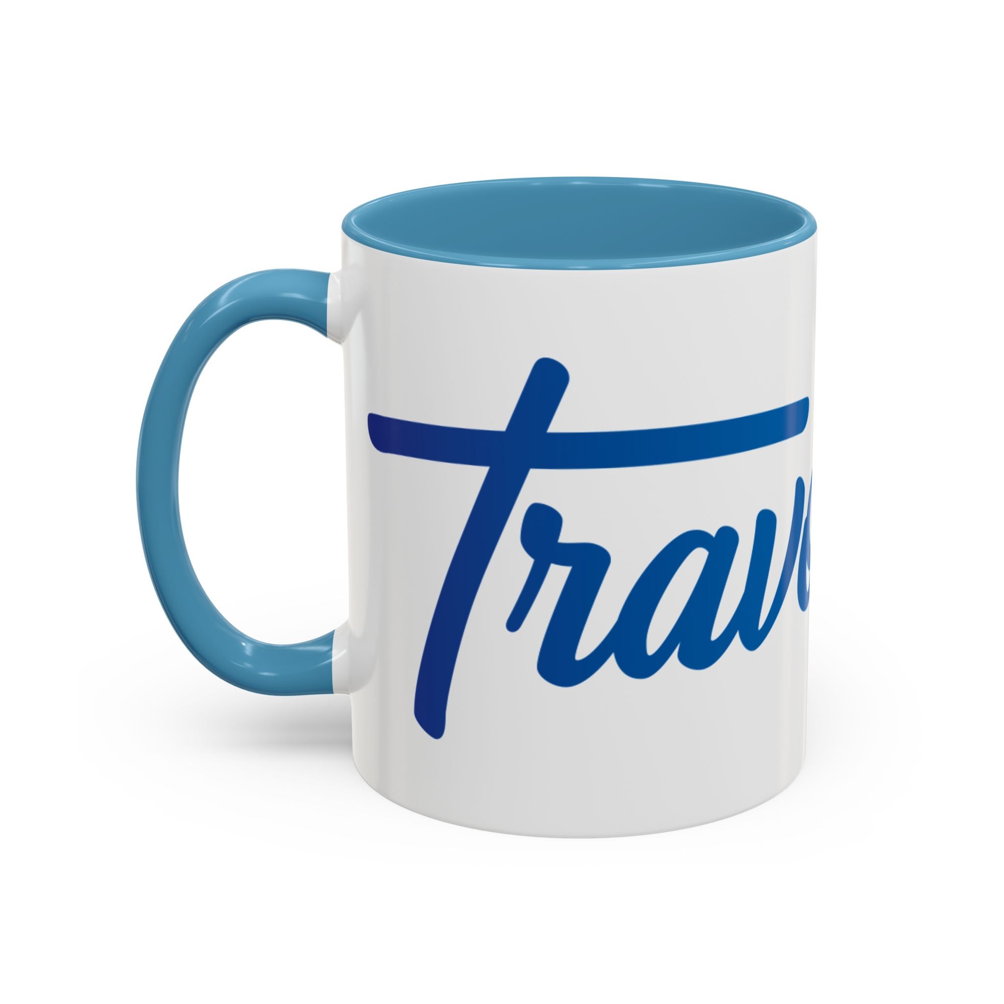 Favorite Premium Accent Coffee Mug – Script Logo Blue (11/15 oz)