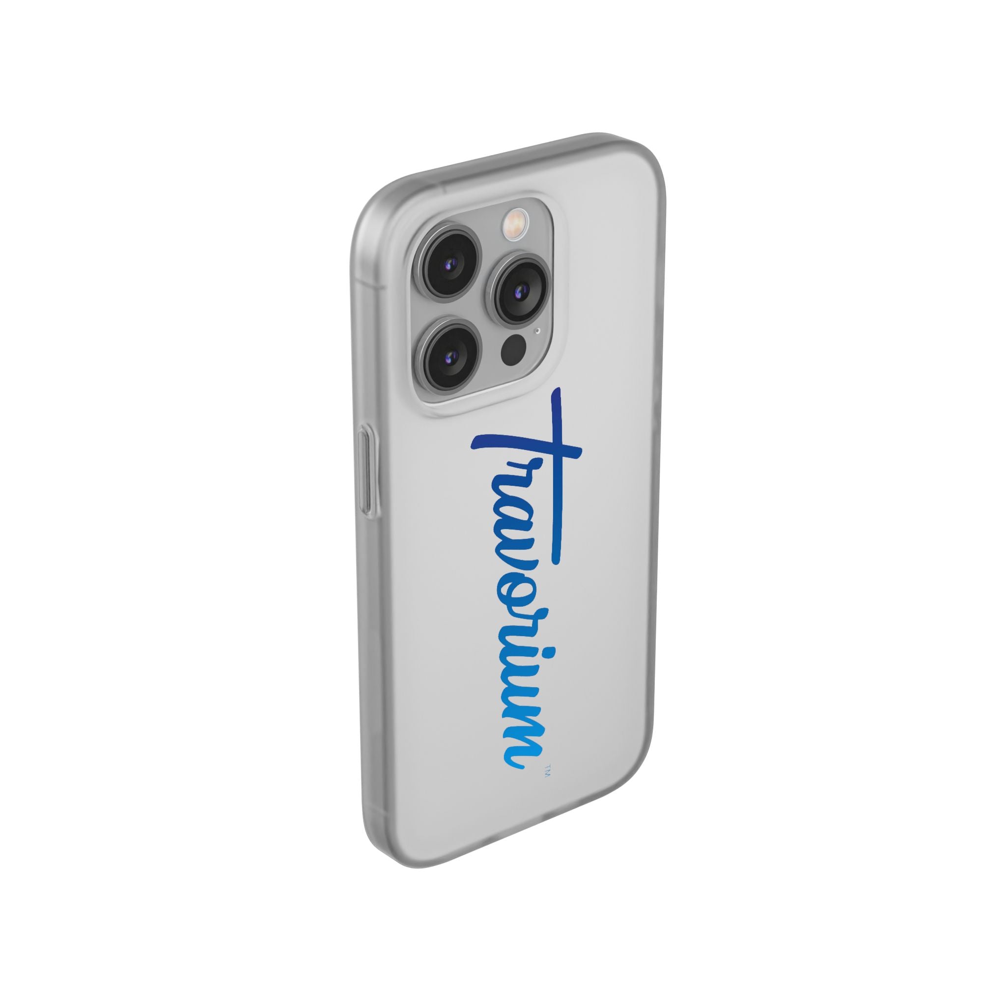 Phone Case — 'Travorium' Blue Script Flexible Protective Case