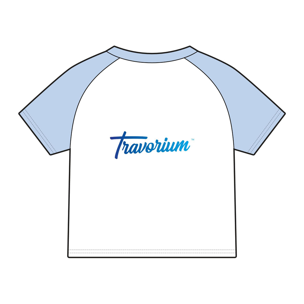 Travortium Script Raglan Tee — Women's Micro Rib Baseball Shirt
