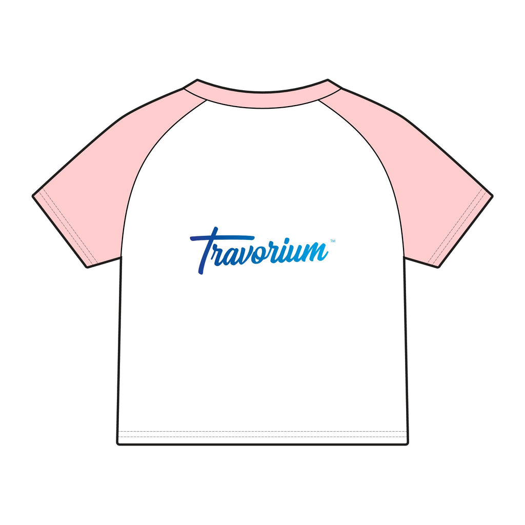 Travortium Script Raglan Tee — Women's Micro Rib Baseball Shirt