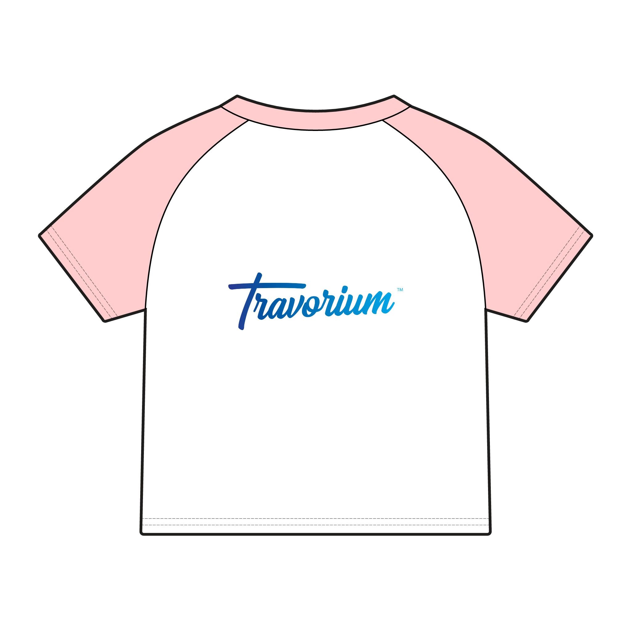 Travortium Script Raglan Tee — Women's Micro Rib Baseball Shirt