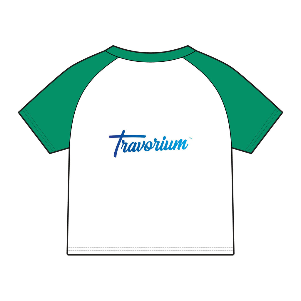 Travortium Script Raglan Tee — Women's Micro Rib Baseball Shirt