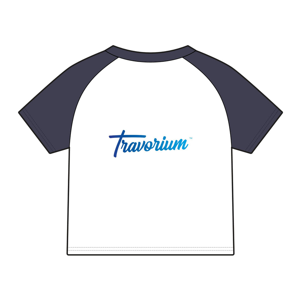 Travortium Script Raglan Tee — Women's Micro Rib Baseball Shirt