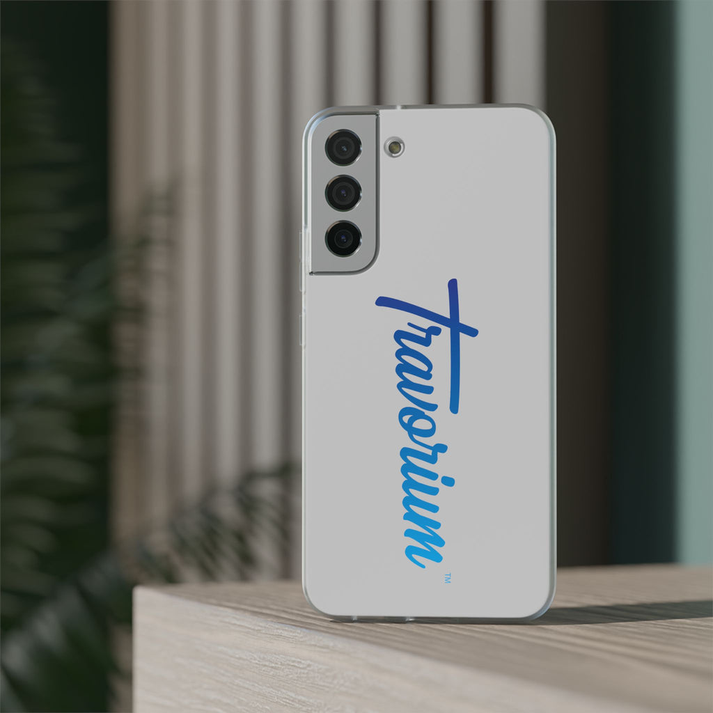 Phone Case — 'Travorium' Blue Script Flexible Protective Case