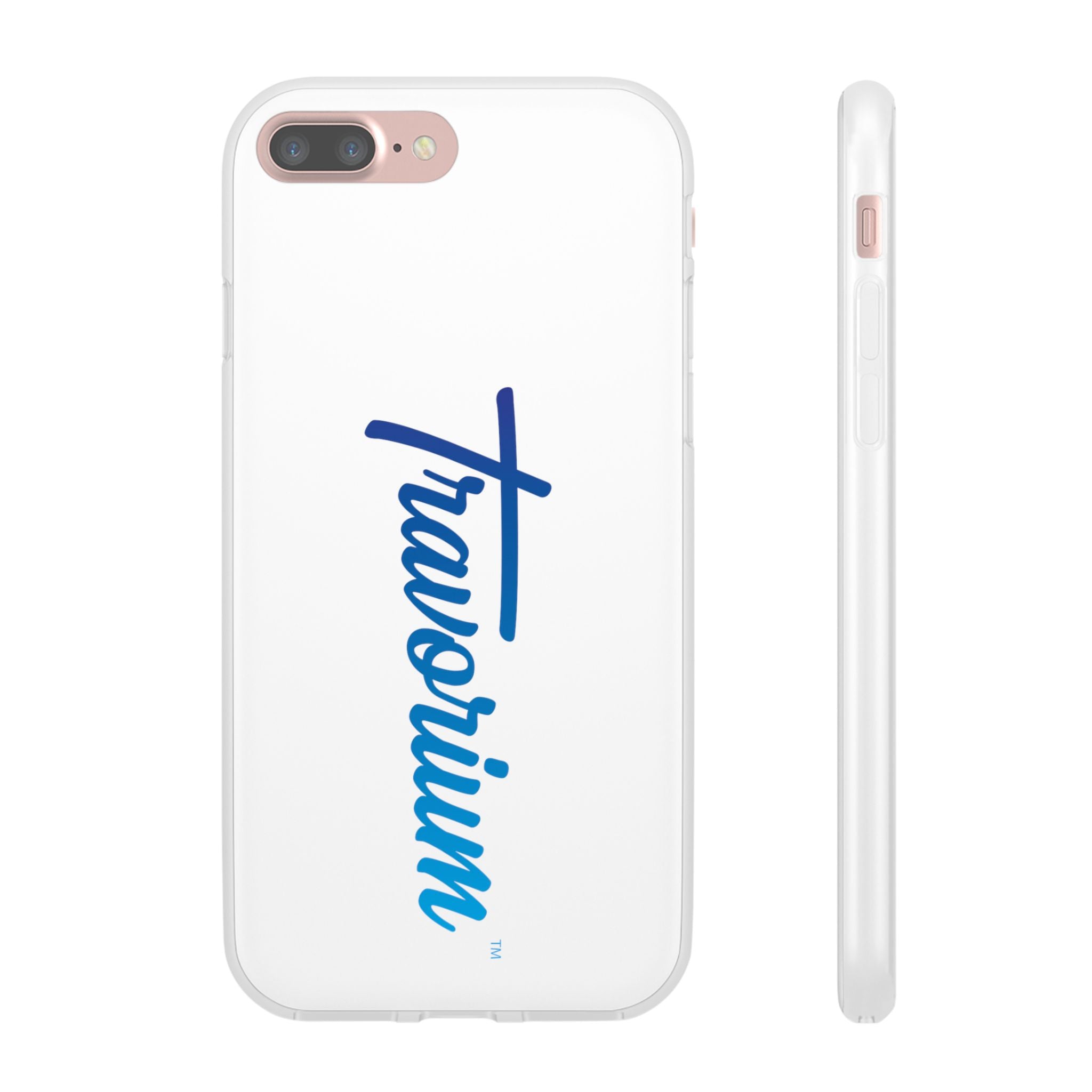 Phone Case — 'Travorium' Blue Script Flexible Protective Case