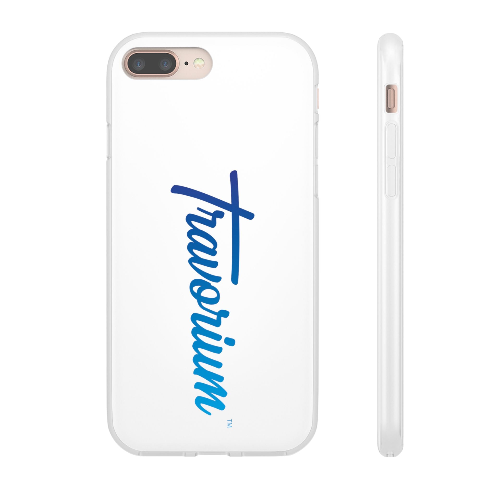 Phone Case — 'Travorium' Blue Script Flexible Protective Case