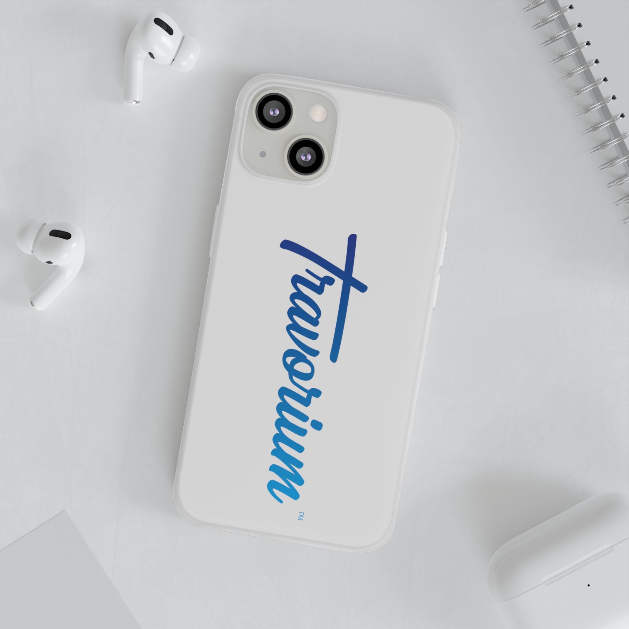 Phone Case — 'Travorium' Blue Script Flexible Protective Case