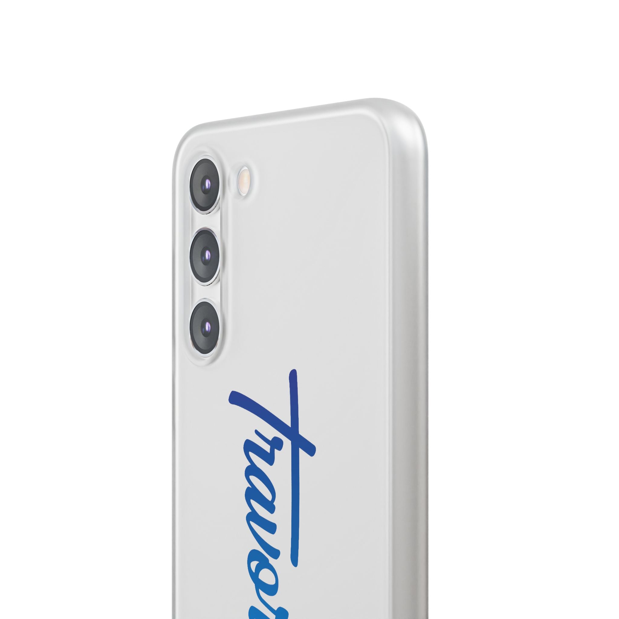 Phone Case — 'Travorium' Blue Script Flexible Protective Case