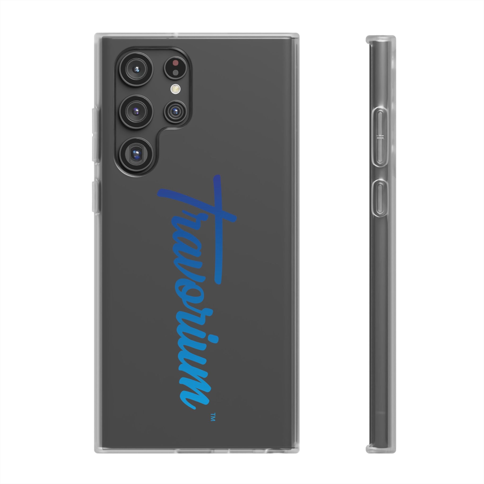 Phone Case — 'Travorium' Blue Script Flexible Protective Case