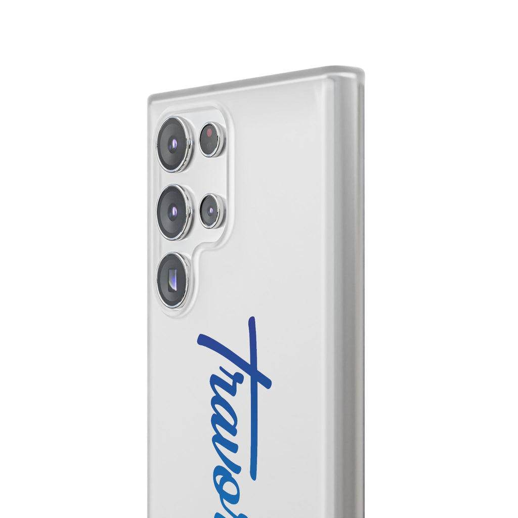 Phone Case — 'Travorium' Blue Script Flexible Protective Case