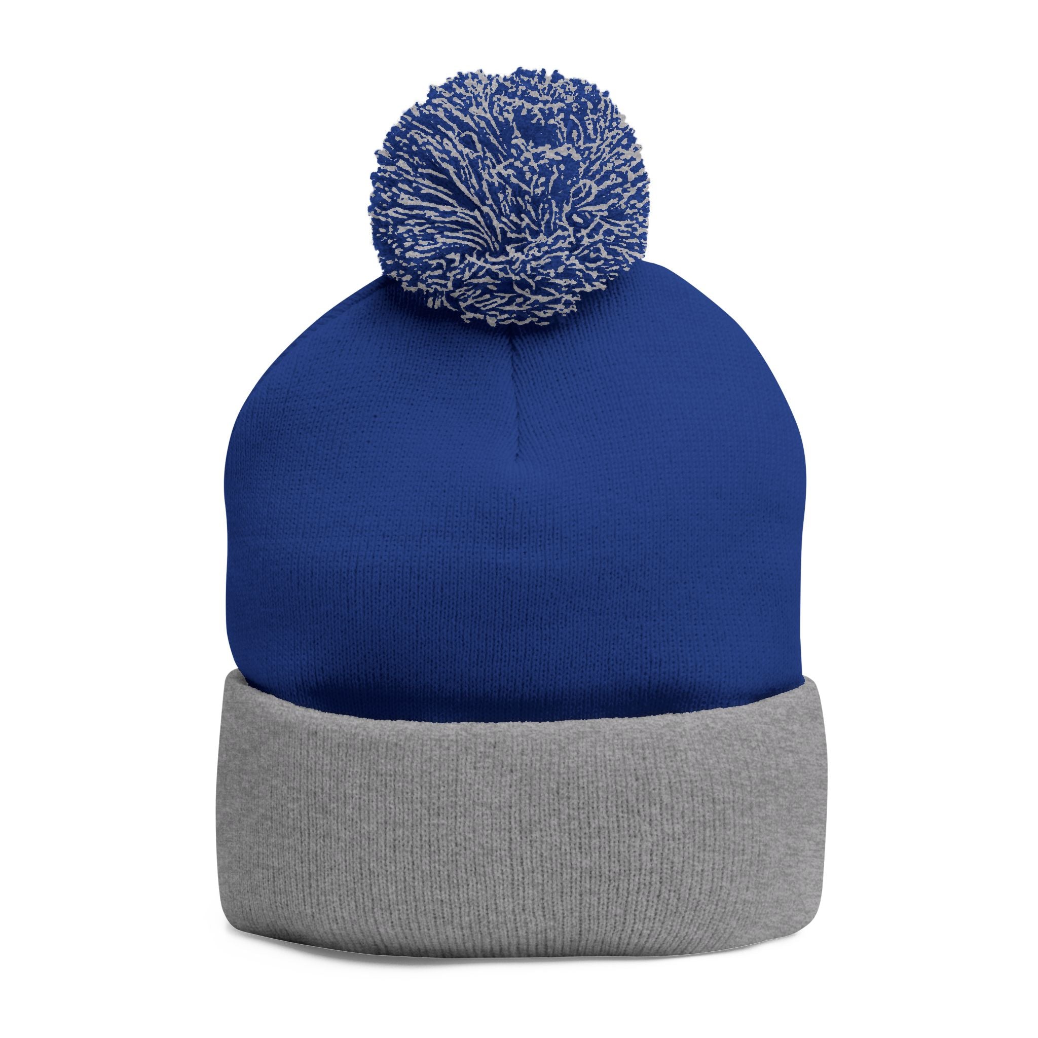 Pom-Pom Knit Cap — Embroidered 'Travorium' Winter Beanie