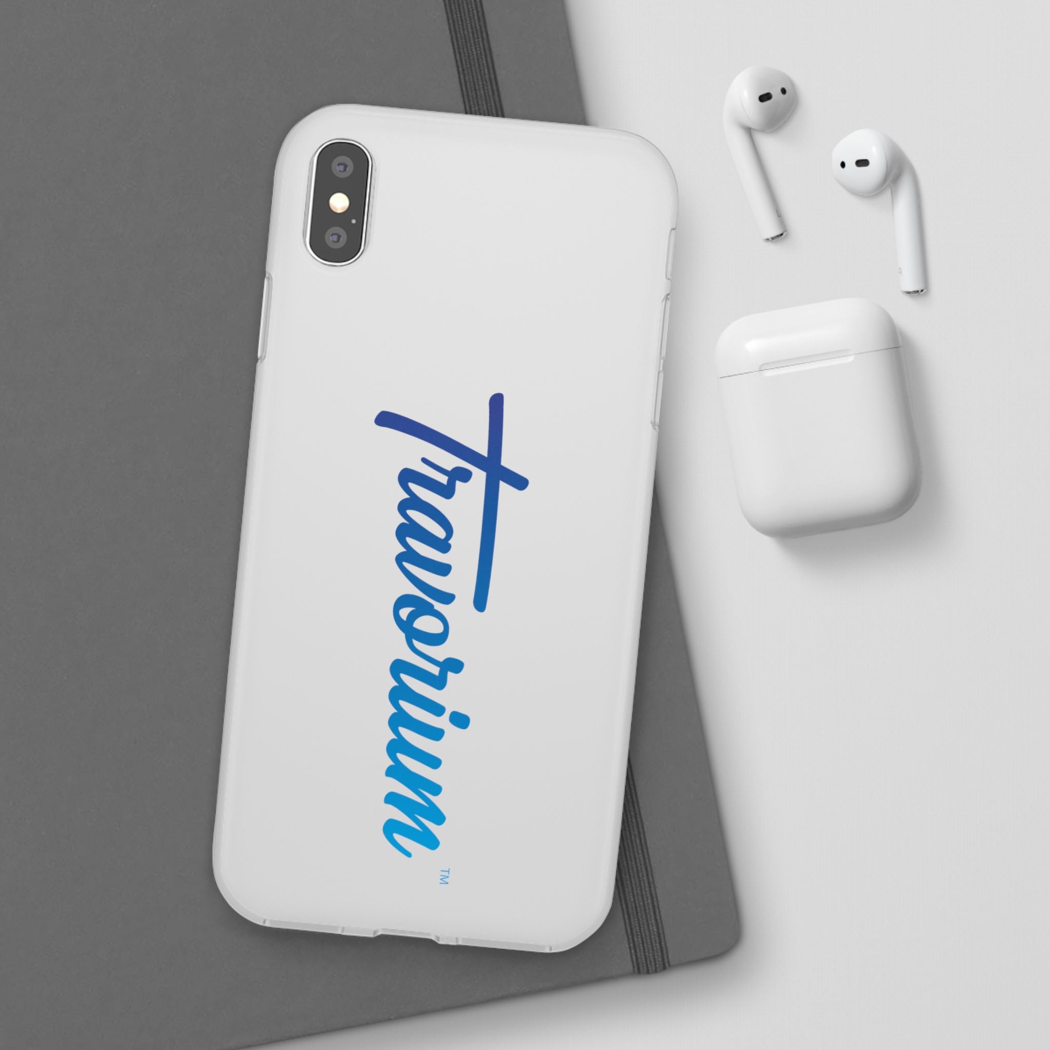 Phone Case — 'Travorium' Blue Script Flexible Protective Case