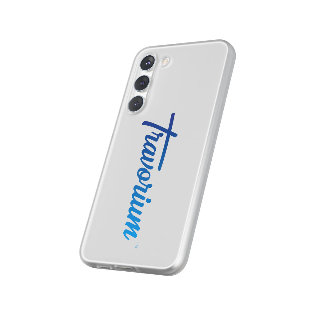 Phone Case — 'Travorium' Blue Script Flexible Protective Case