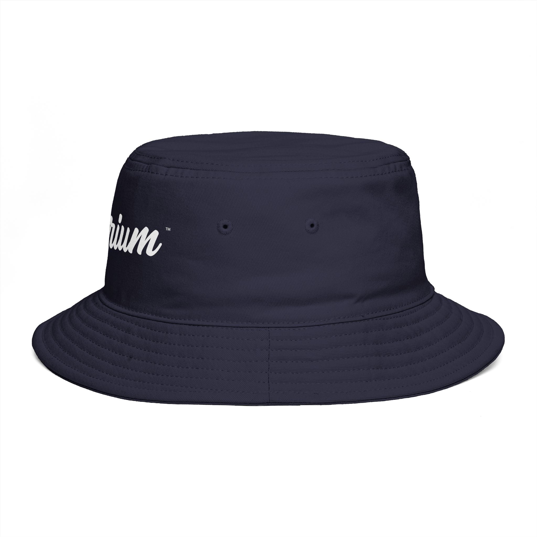 Travorium Script Brown Bucket Hat — Casual Travel & Streetwear Cap