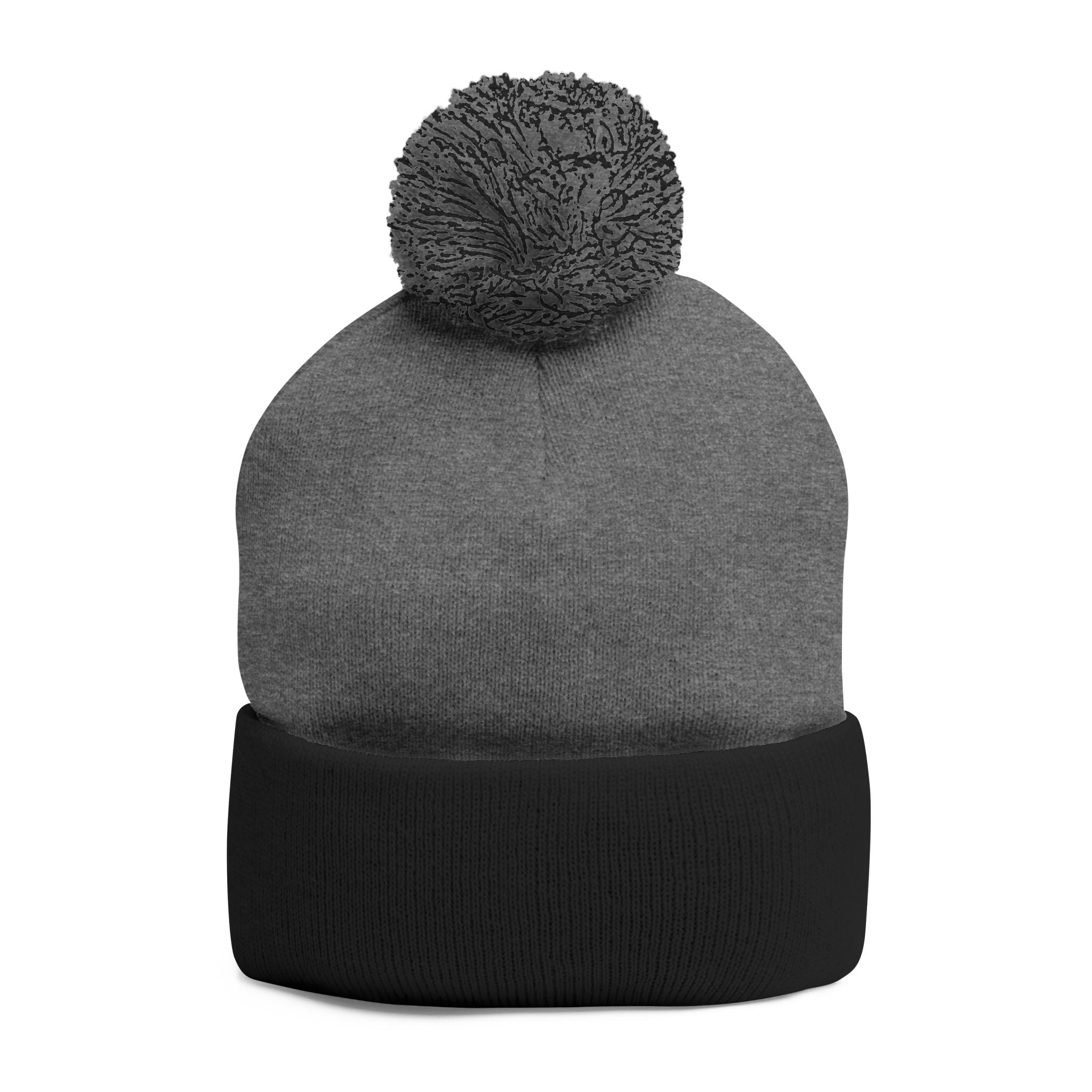 Pom-Pom Knit Cap — Embroidered 'Travorium' Winter Beanie