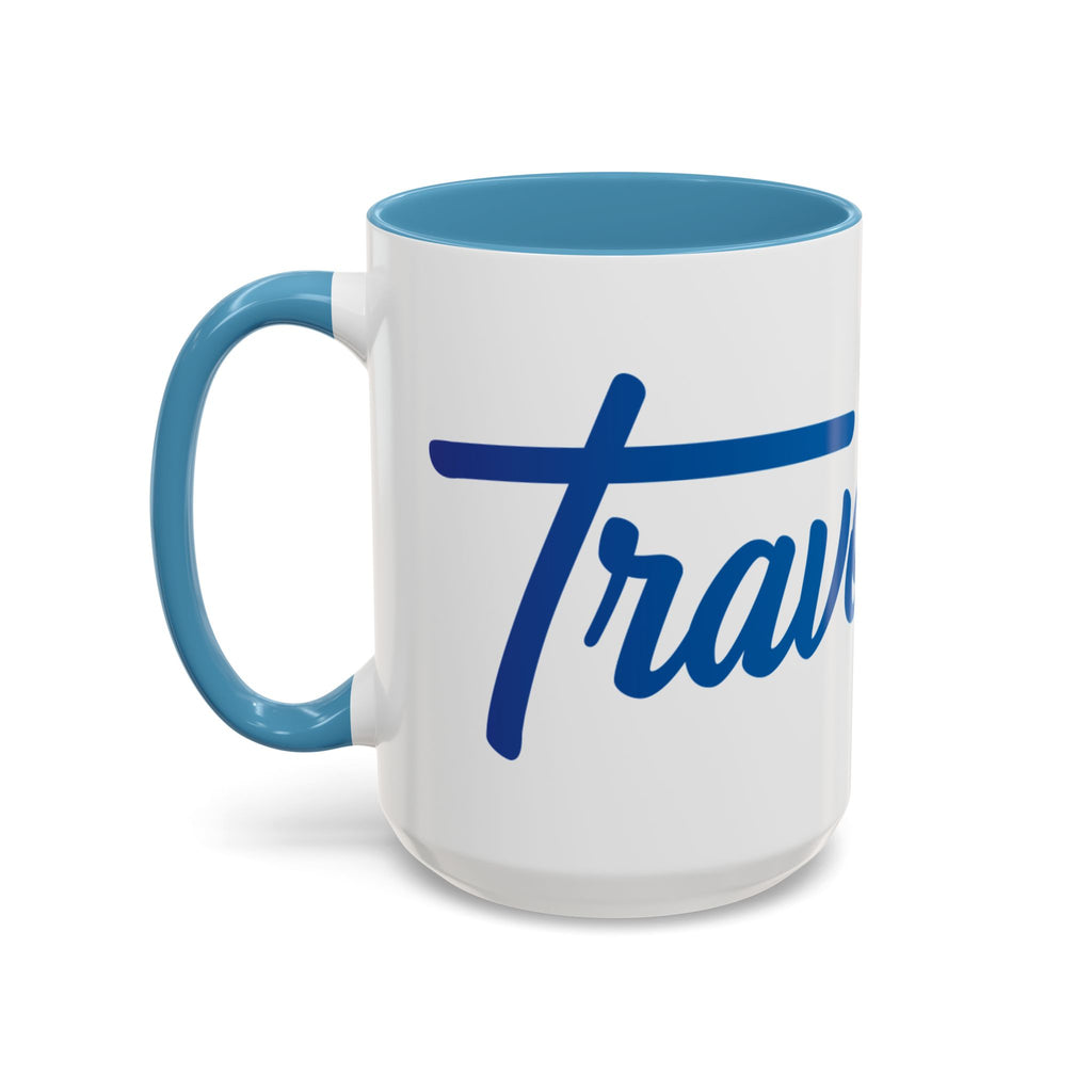 Favorite Premium Accent Coffee Mug – Script Logo Blue (11/15 oz)