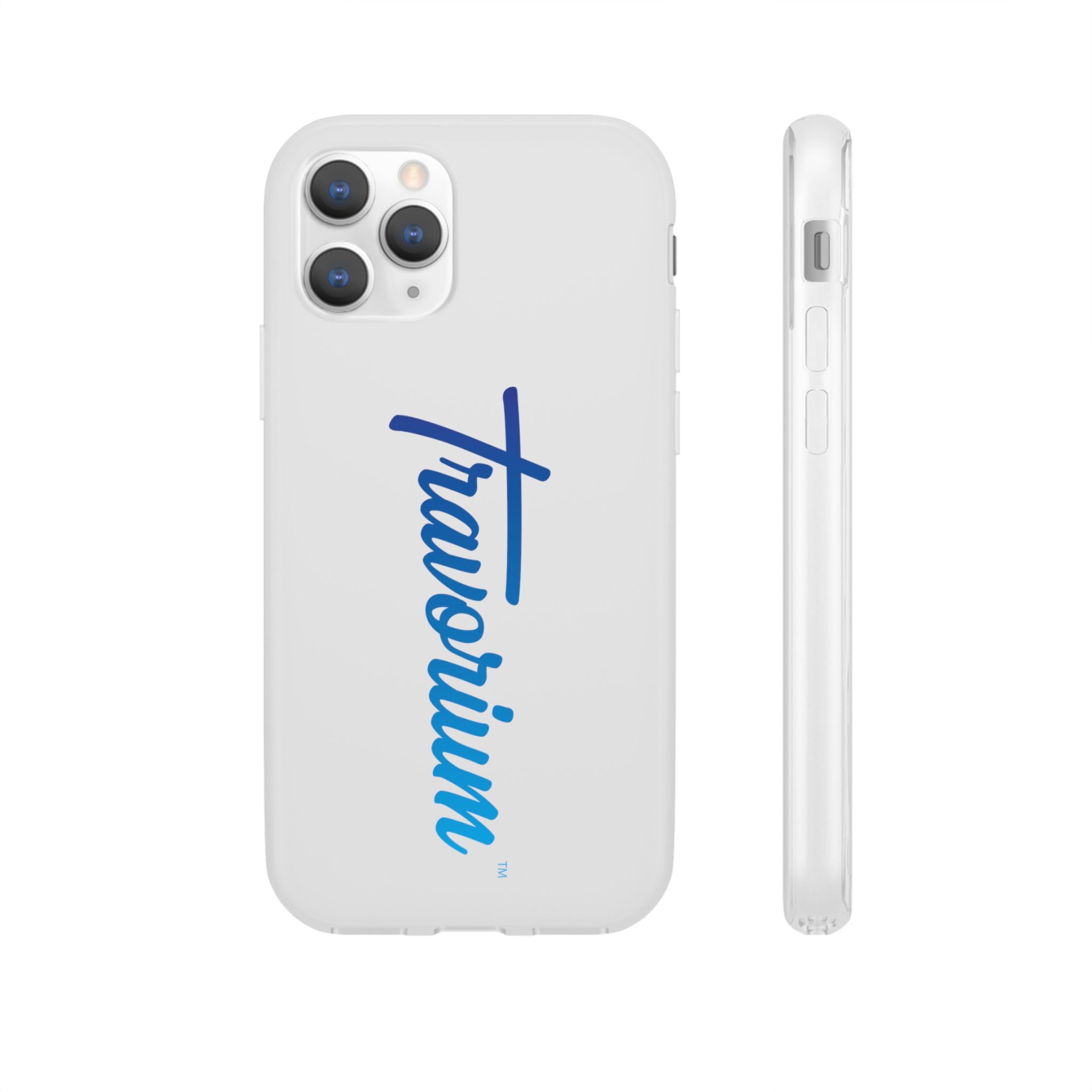 Phone Case — 'Travorium' Blue Script Flexible Protective Case