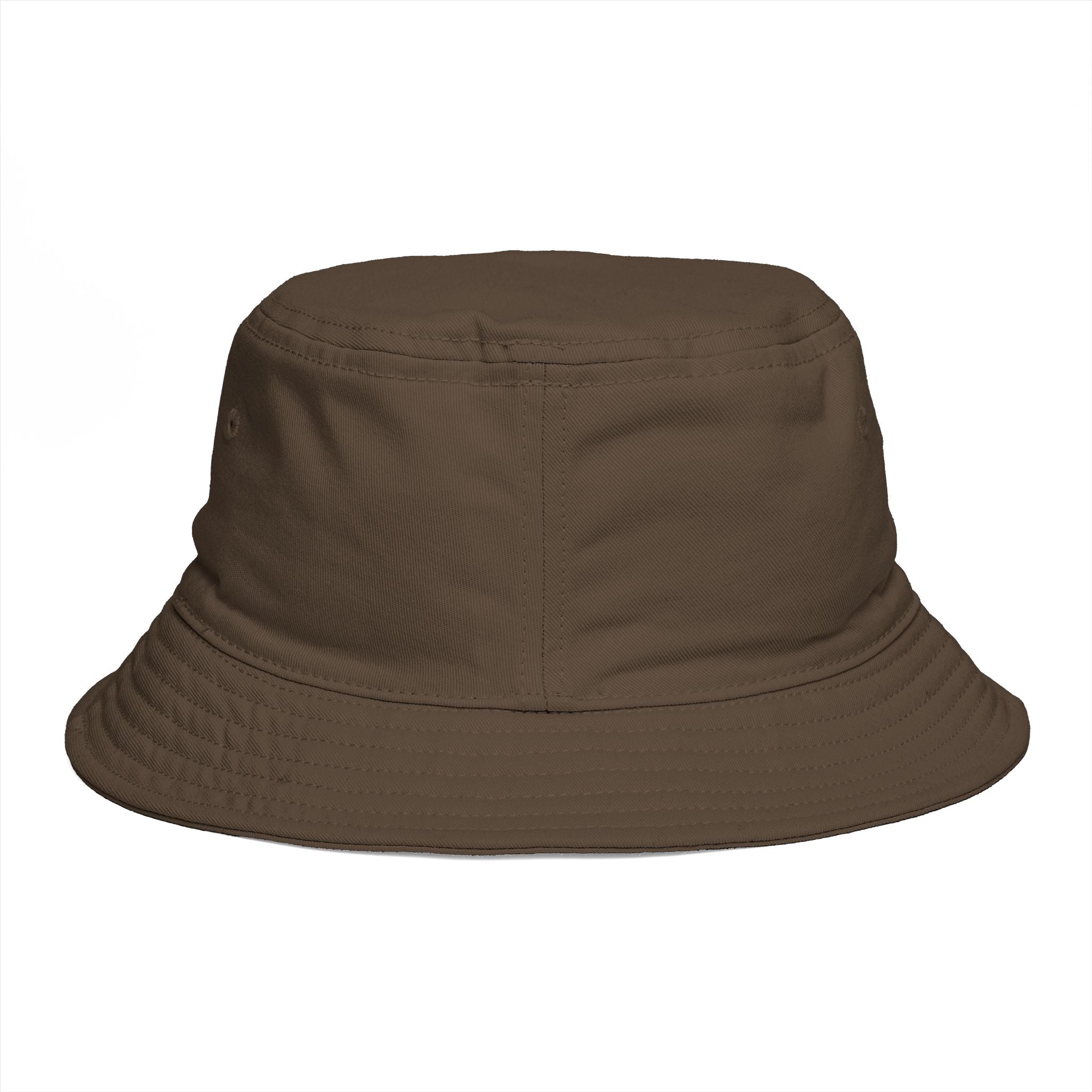 Travorium Script Brown Bucket Hat — Casual Travel & Streetwear Cap