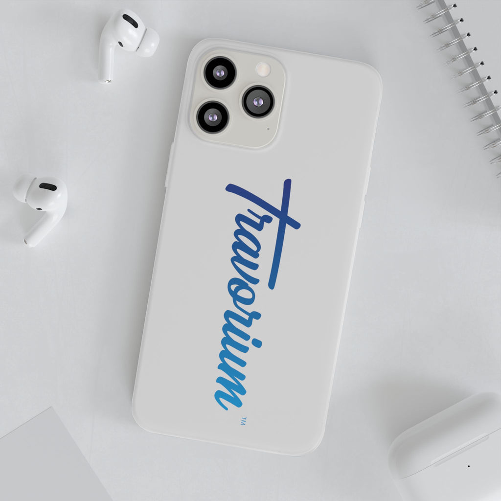 Phone Case — 'Travorium' Blue Script Flexible Protective Case