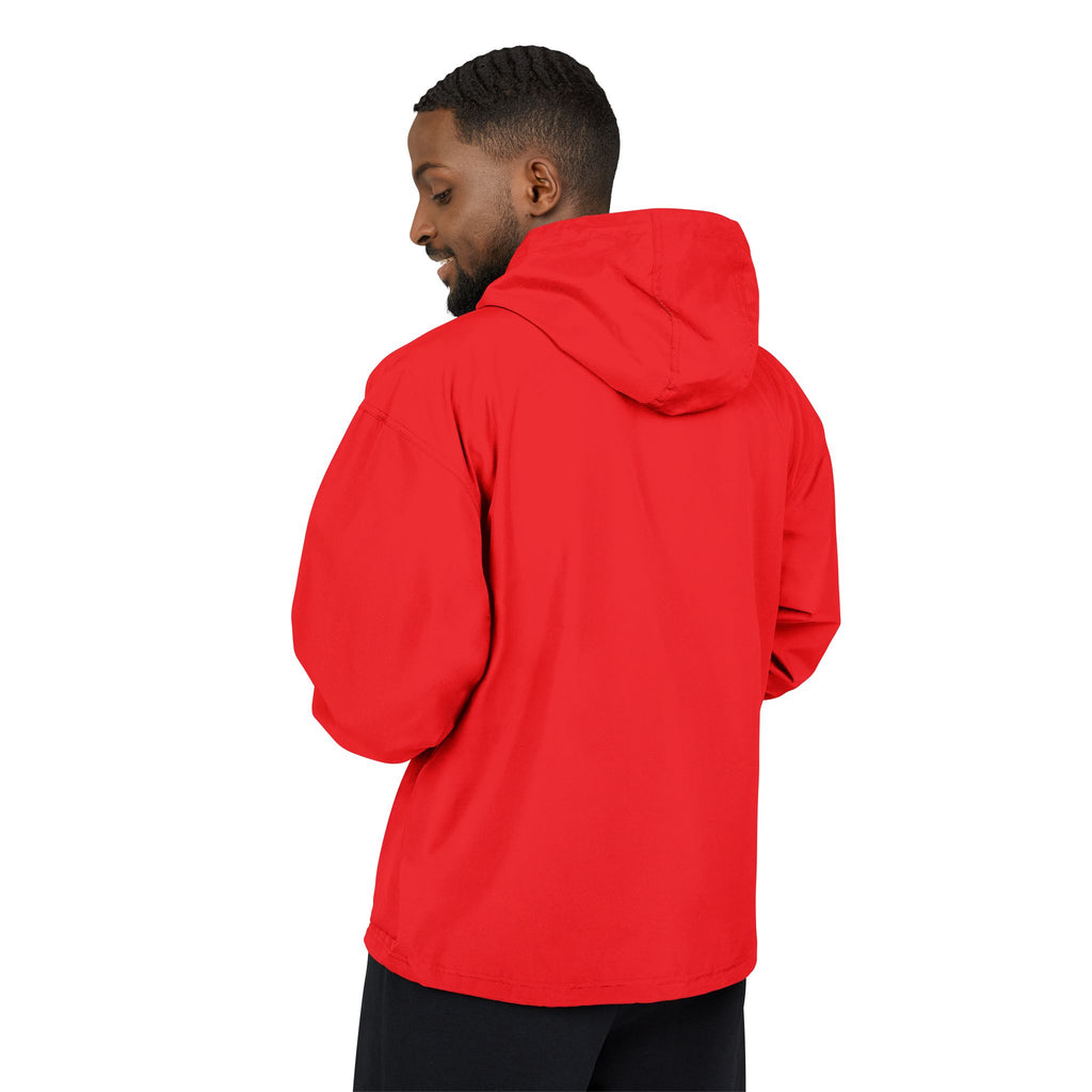 Packable Anorak Jacket — Lightweight Orange Windbreaker with Subtle Script Logo