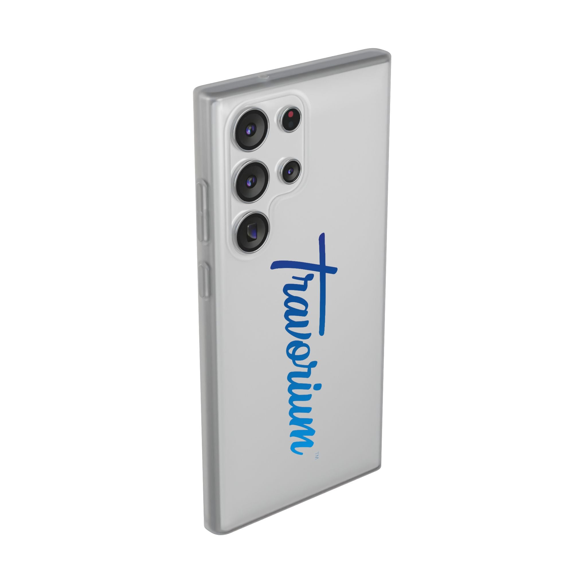 Phone Case — 'Travorium' Blue Script Flexible Protective Case